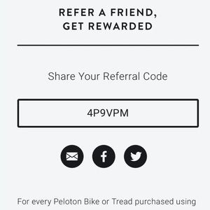 $100 Peloton Bike & Tread Referral Code : 4P9VPM